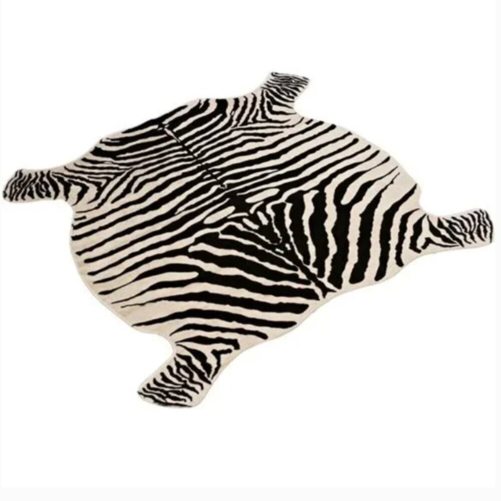 Area Rug Faux Zebra Print Rug 4.3x4.7 Feet Rug/Mat/Carpets for Home